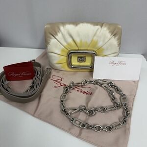 Roger Vivier Leather Viv Choc Tie & Dye Mini Purse Clutch Chain Strap NWT $3645